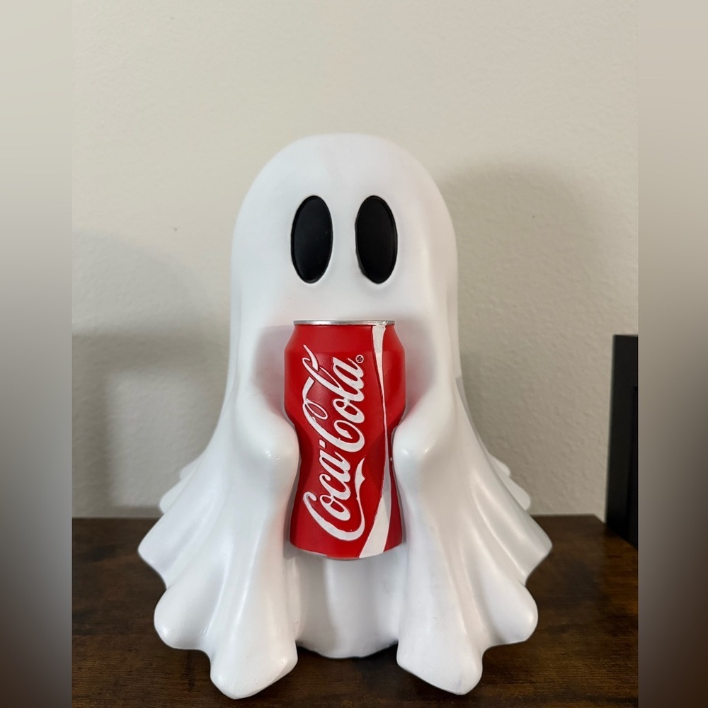 Halloween Ghost Holding Coca Cola Can